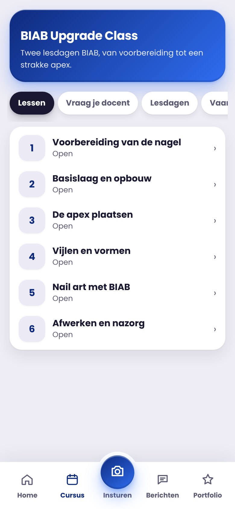 Scherm: Je cursus