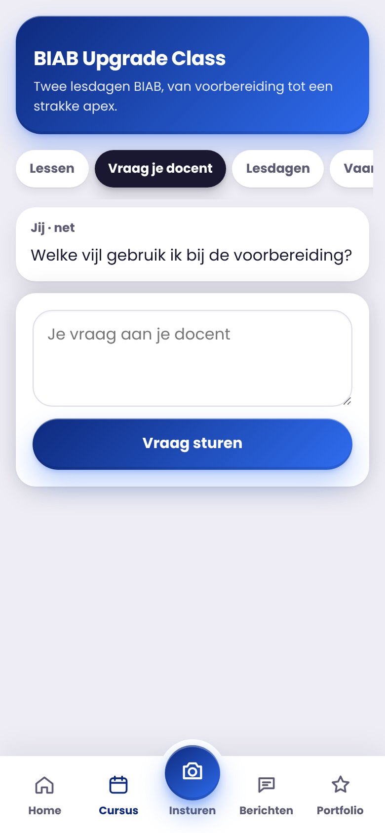 Scherm: Vraag je docent
