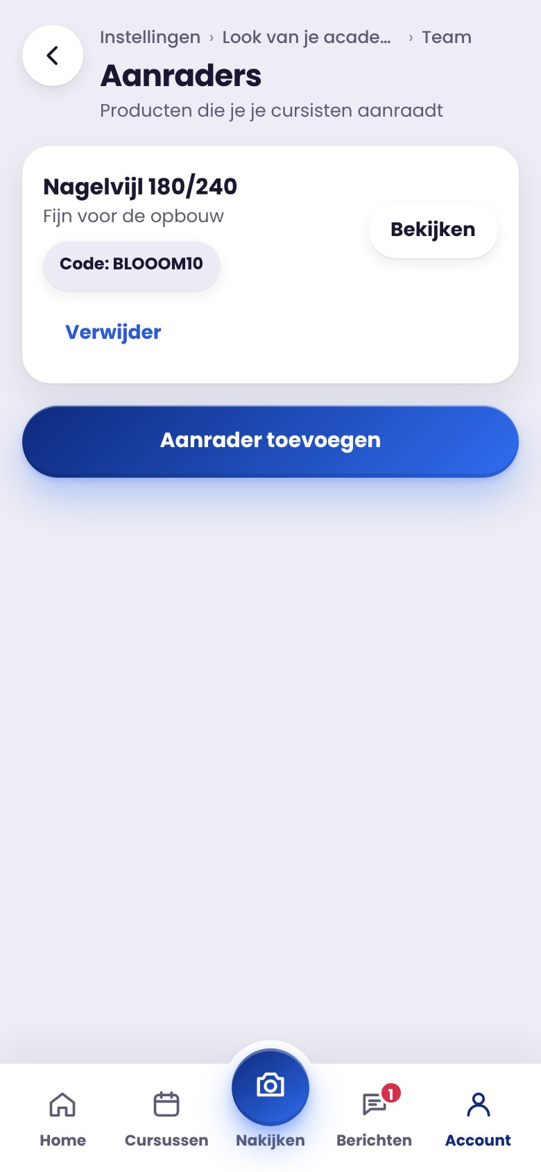 Scherm: Aanraders
