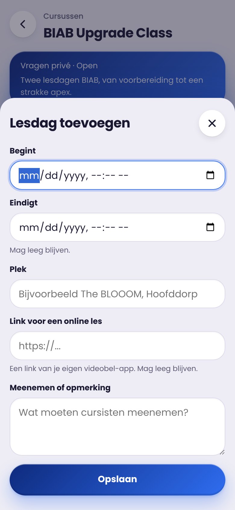 Scherm: Een lesdag plannen