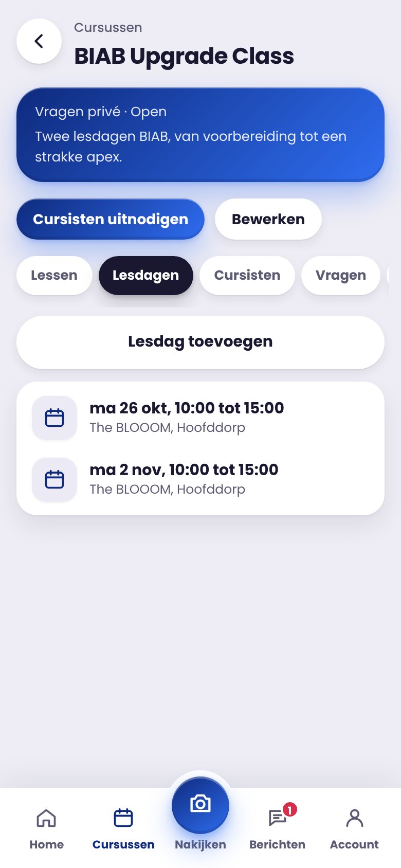 Scherm: Lesdagen