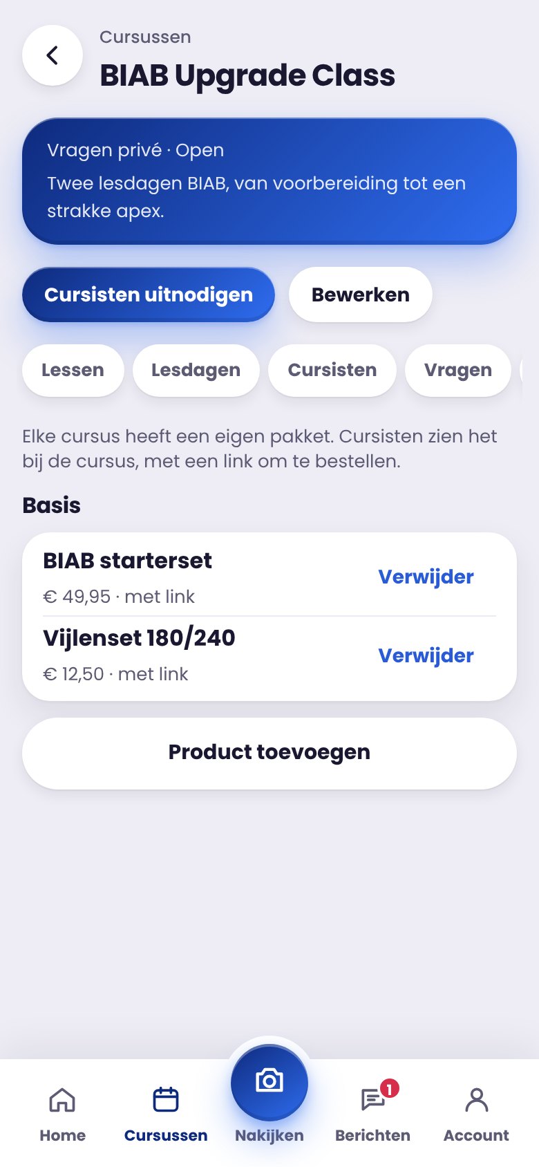 Scherm: Pakket