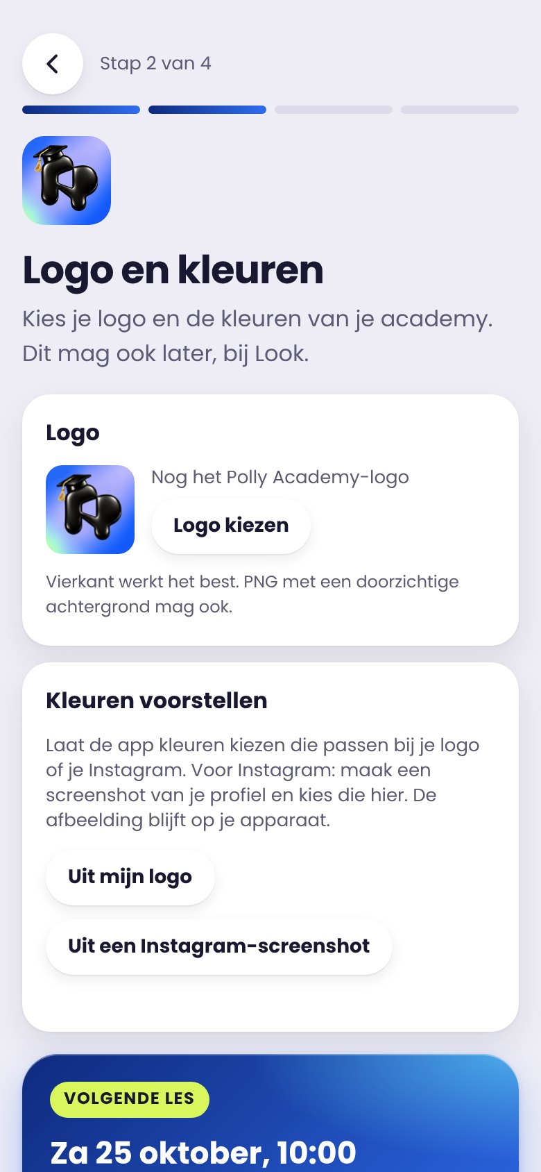 Scherm: Logo en kleuren